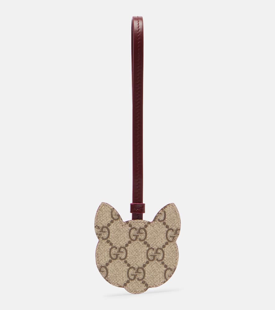 Gucci Gg Canvas Leather Bag Charm In Multi