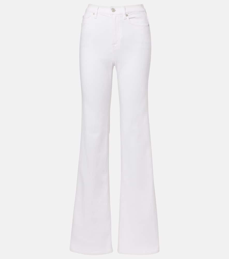 7 For All Mankind Modern Dojo Mid-rise Wide-leg Jeans In White