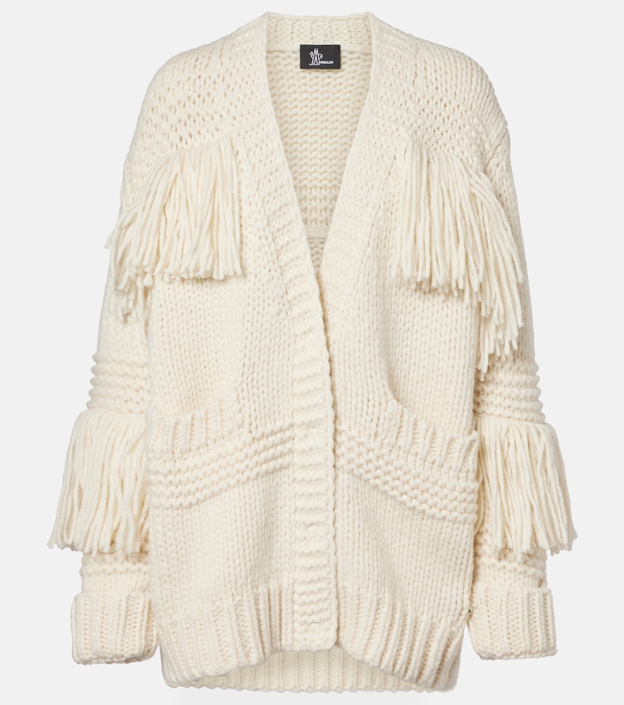 Moncler Grenoble Fringed wool-blend cardigan