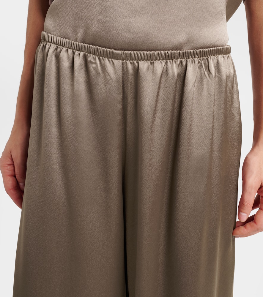 Leset Barb Satin Wide-leg Pants In Multi