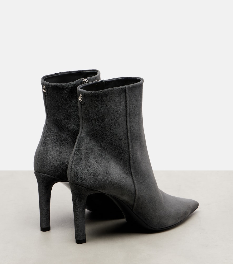Jimmy Choo Frankie 85 Suede Ankle Boots In Gray