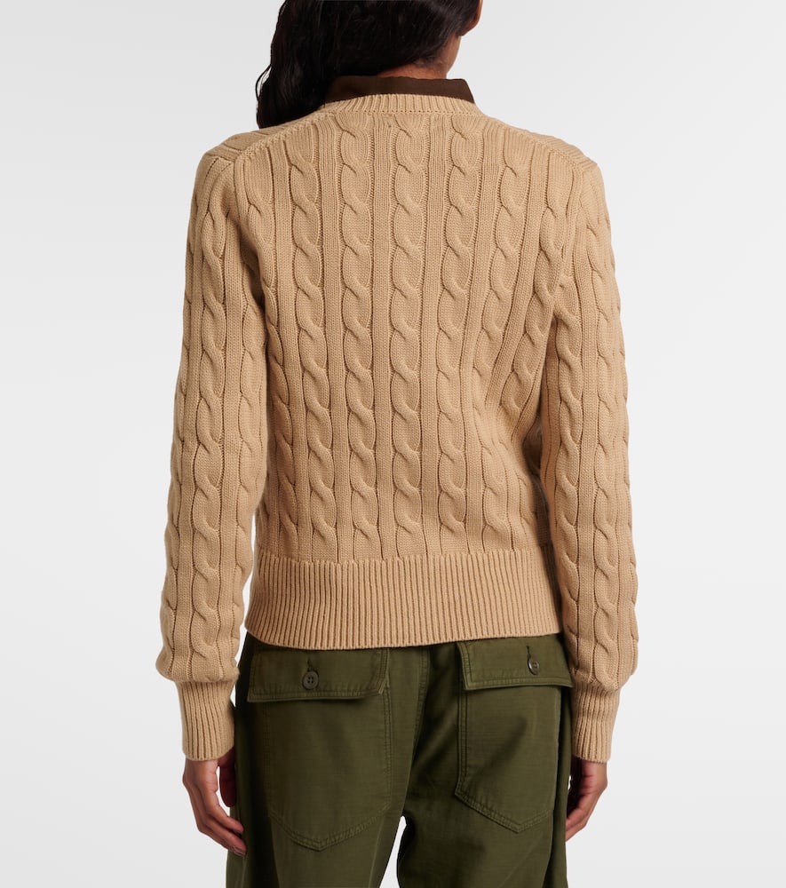 Polo Ralph Lauren Cotton Classic Cable-knit Cardigan In Neutral
