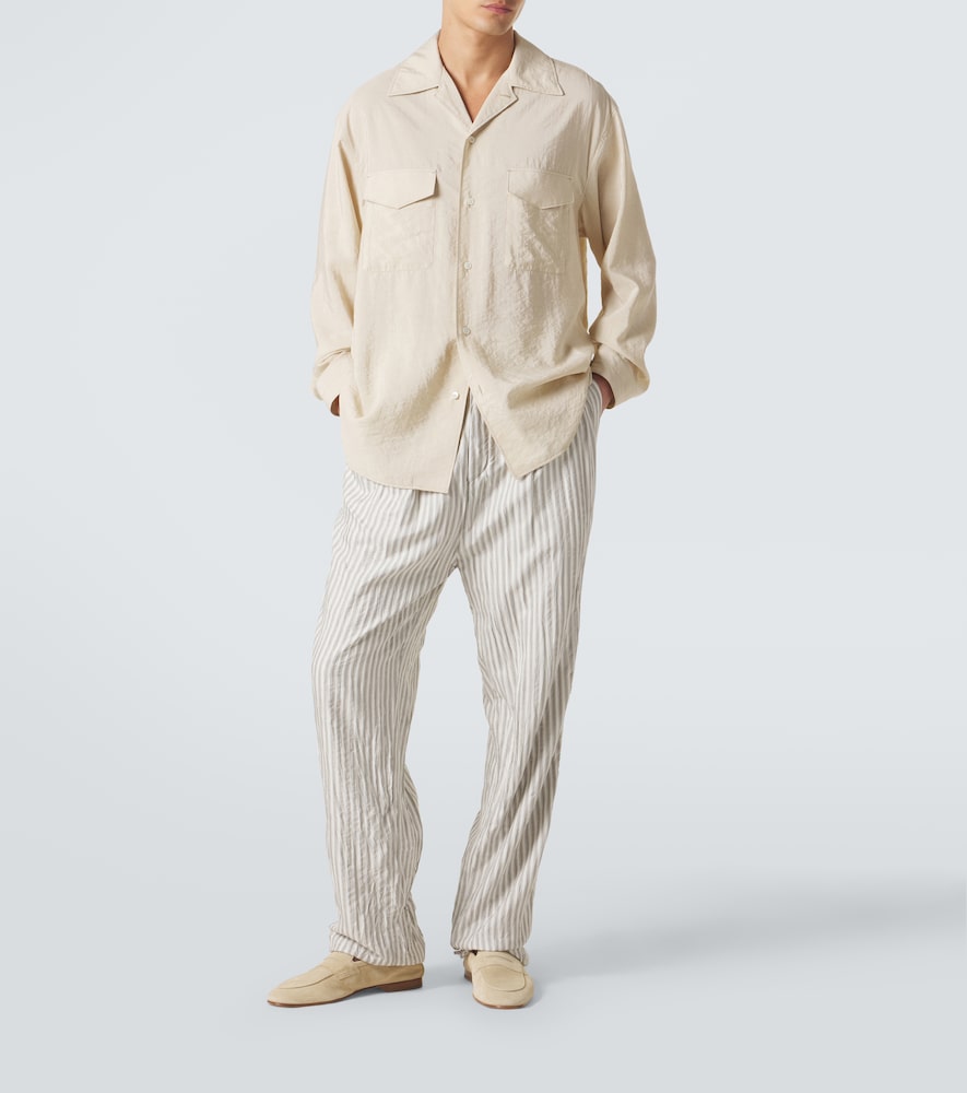  Zegna Zegna Striped Silk Straight Pants 
