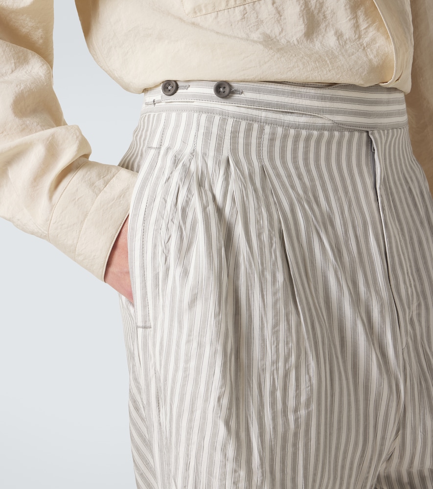  Zegna Zegna Striped Silk Straight Pants 