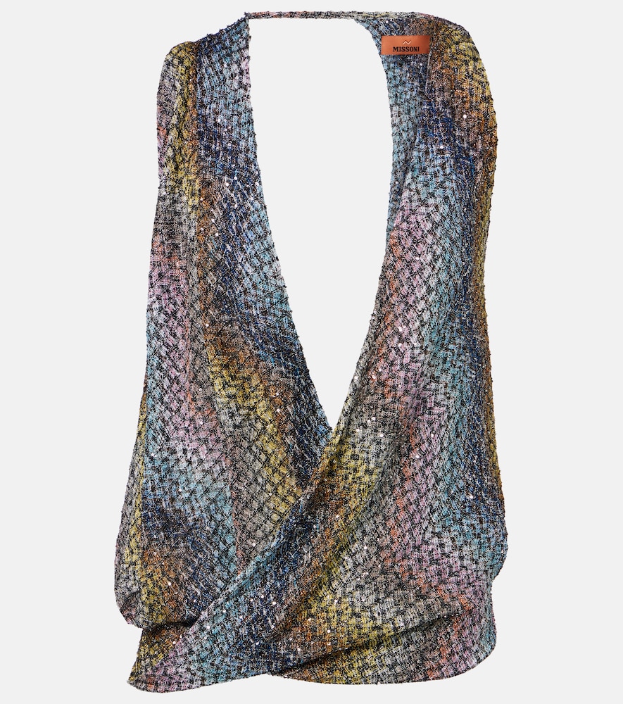 Top in maglia con lamÃ©