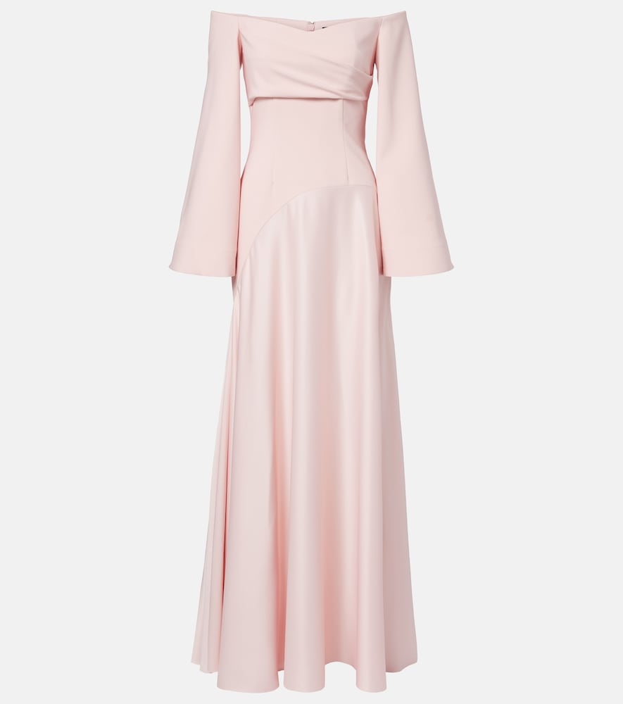 Solace London Rina satin and crêpe maxi dress