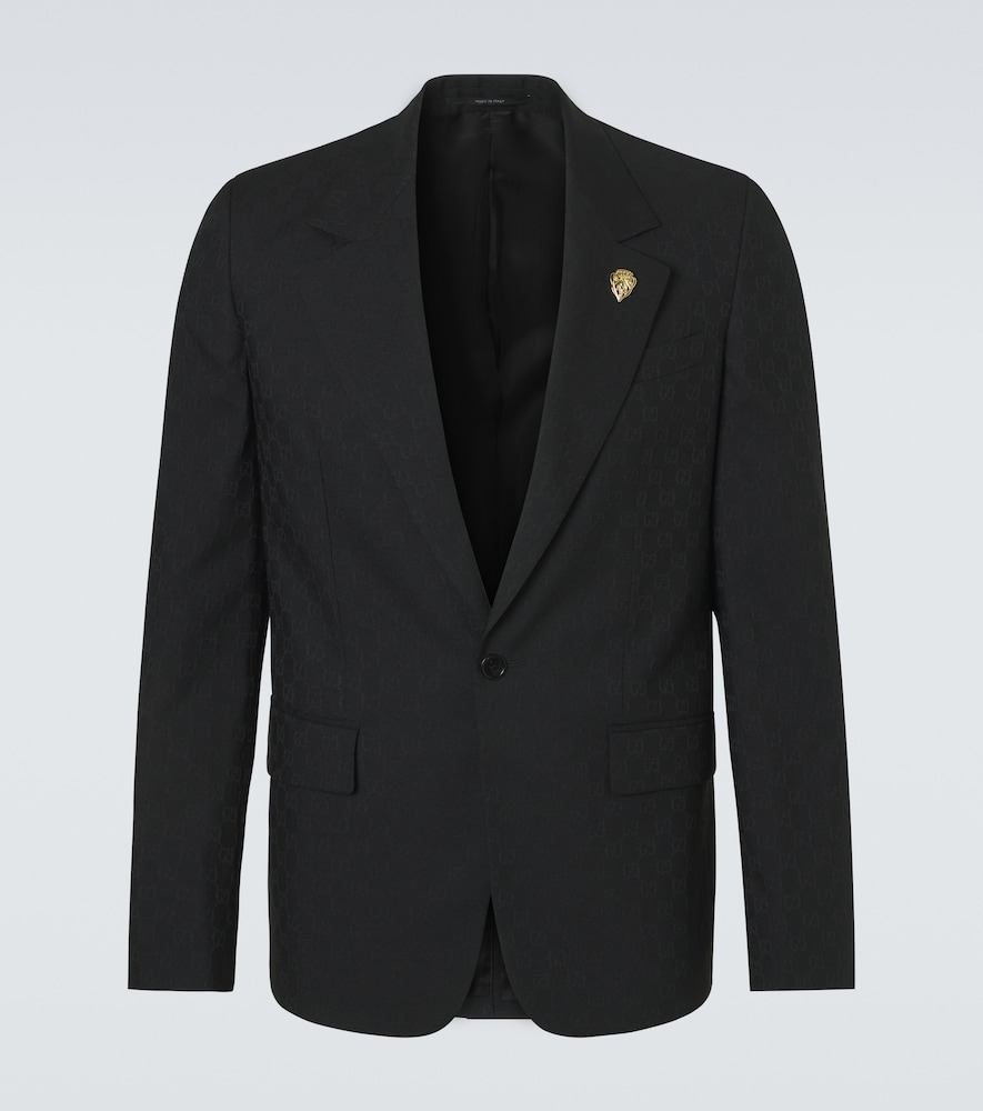 Gucci Men's Black Gg Suit Jacket Uk Size 44