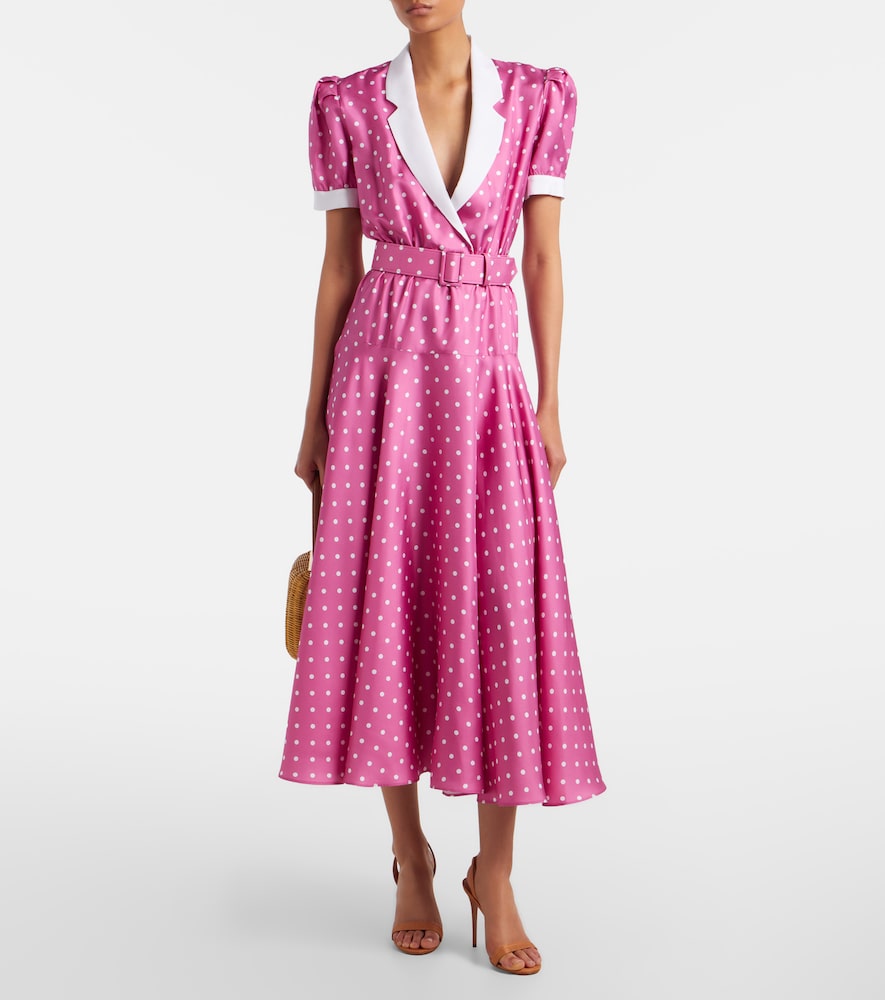  Rodarte Rodarte Midikleid Aus Seiden-twill Mit Polka-dots Und Gürtel 
