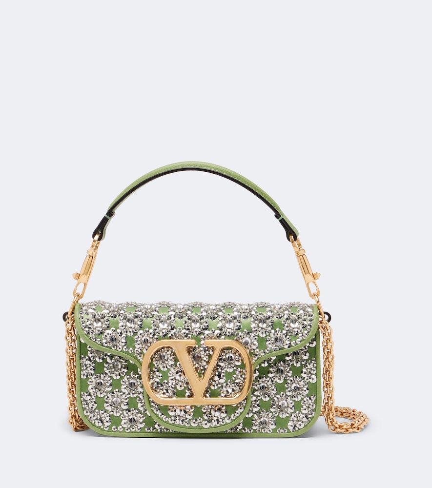 Verzierte Schultertasche Locò Small aus Satin