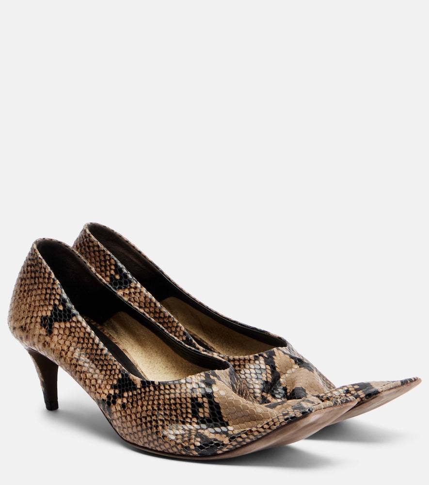 Pumps Marlene in pelle effetto serpente