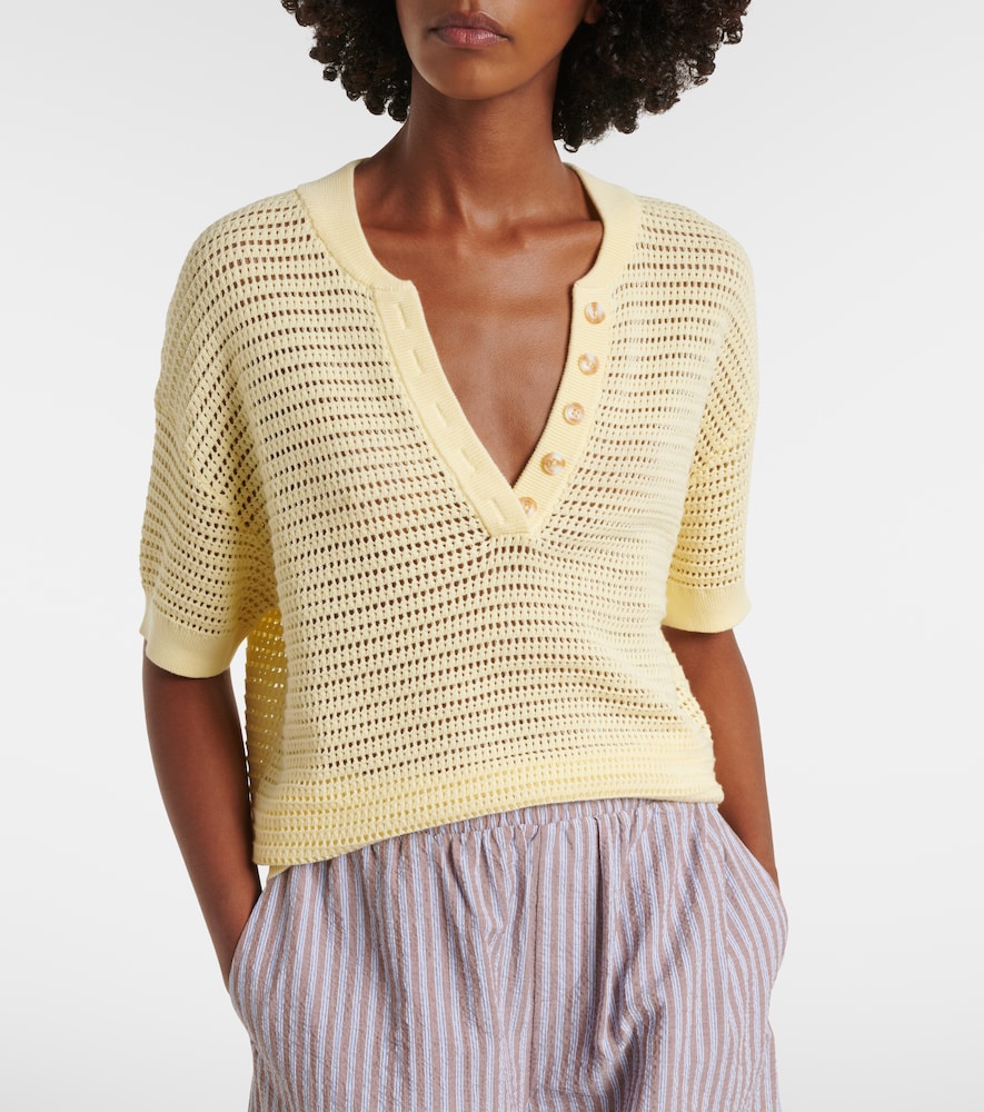 Callie Open-Knit Cotton Top