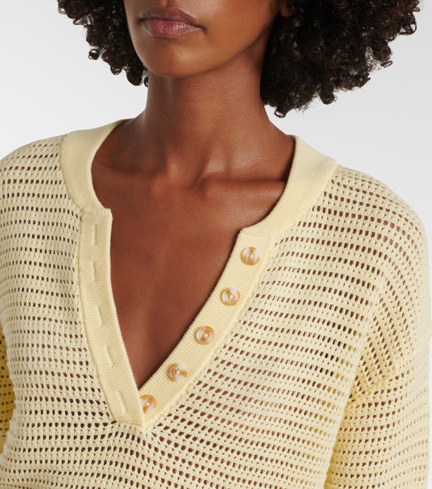 Callie Open-Knit Cotton Top