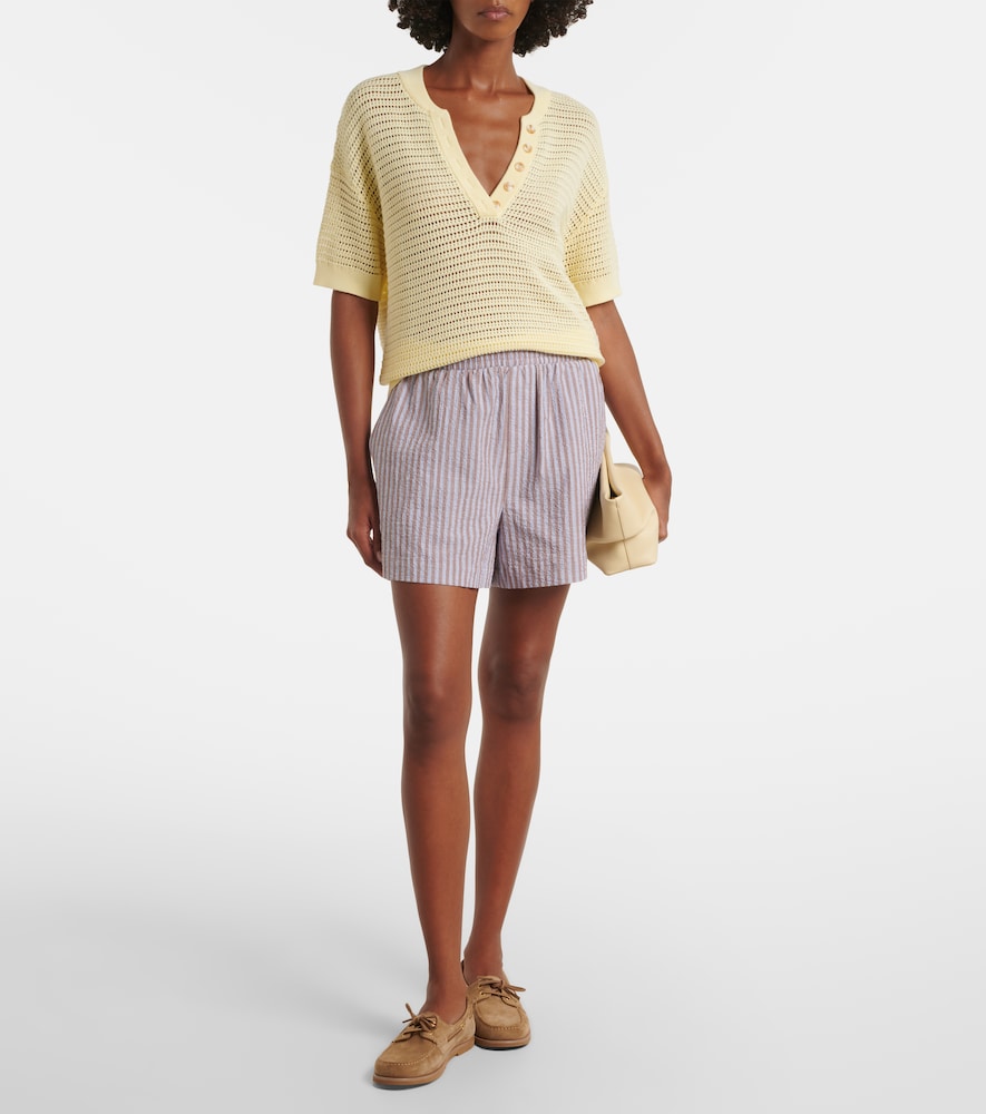 Callie Open-Knit Cotton Top