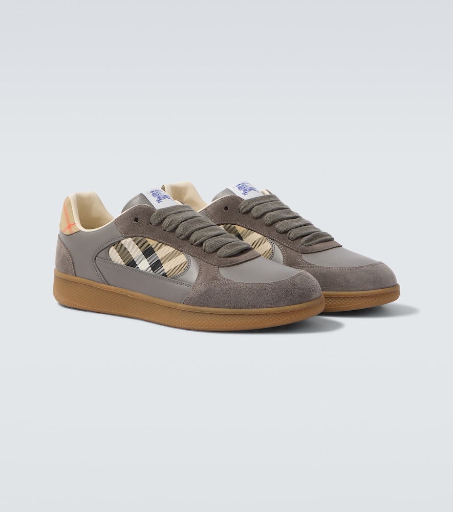Burberry Men's Grey Terrace Leather And Suede Sneakers UK Size 7 - Mytheresa