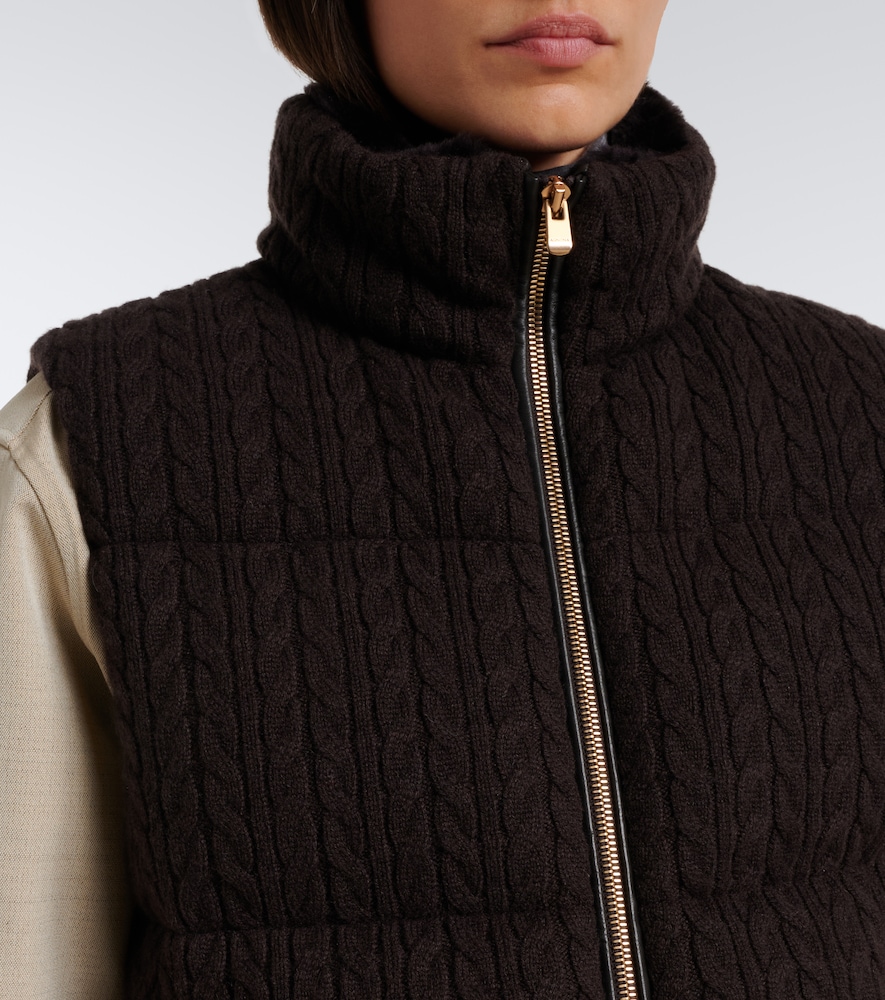 Cable-Knit Cashmere Puffer Vest