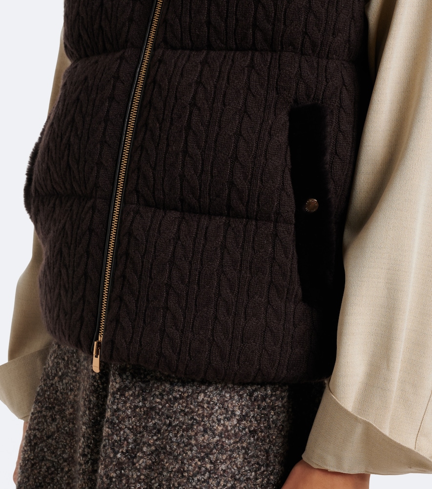 Cable-Knit Cashmere Puffer Vest