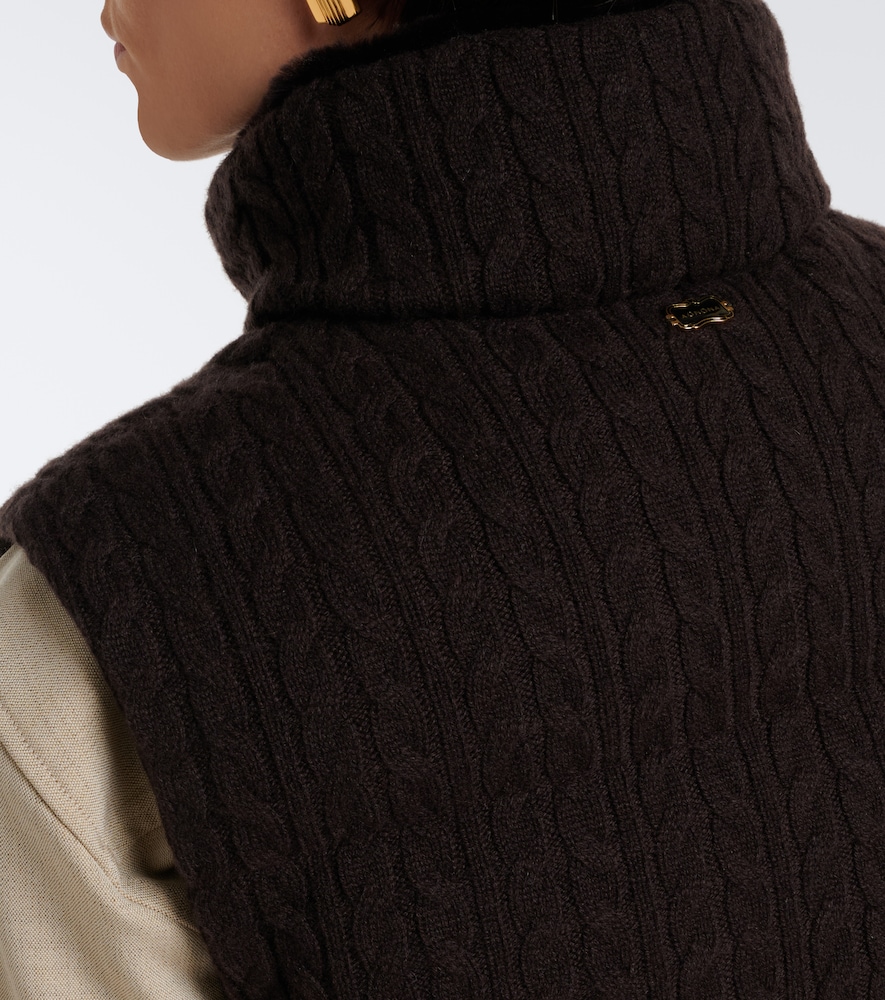 Cable-Knit Cashmere Puffer Vest