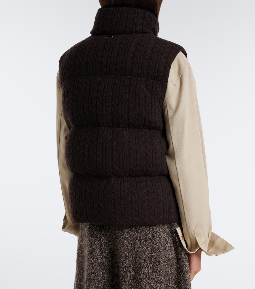 Cable-Knit Cashmere Puffer Vest