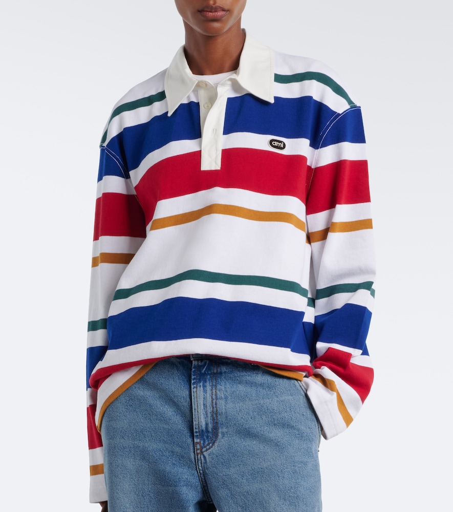 Striped Oversized Cotton Polo