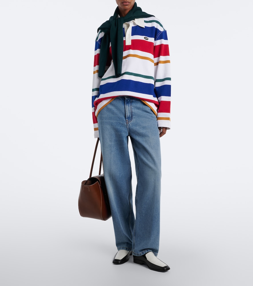 Striped Oversized Cotton Polo