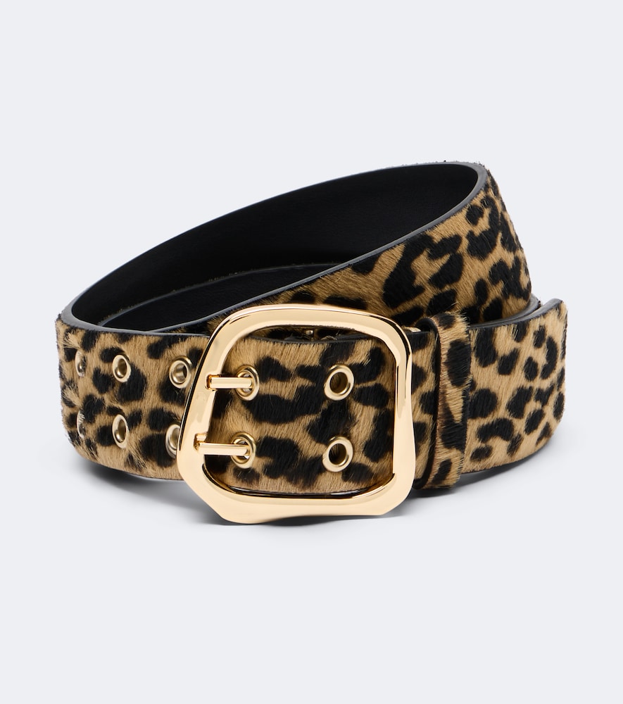 Amanu Wandile Leopard-print Calf Hair Belt In Multicoloured