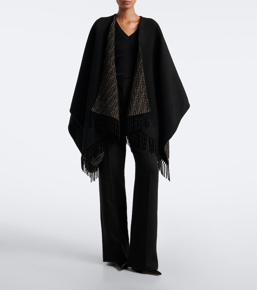 Reversible Wool And Cashmere Poncho