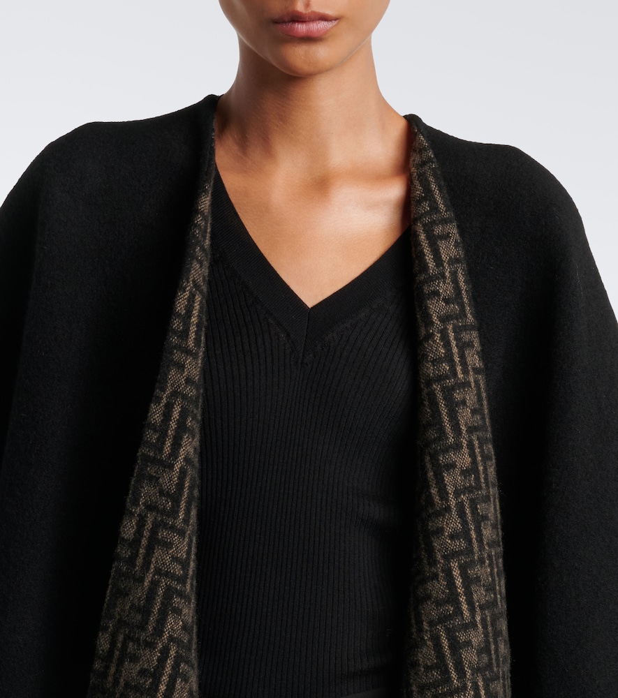 Reversible Wool And Cashmere Poncho