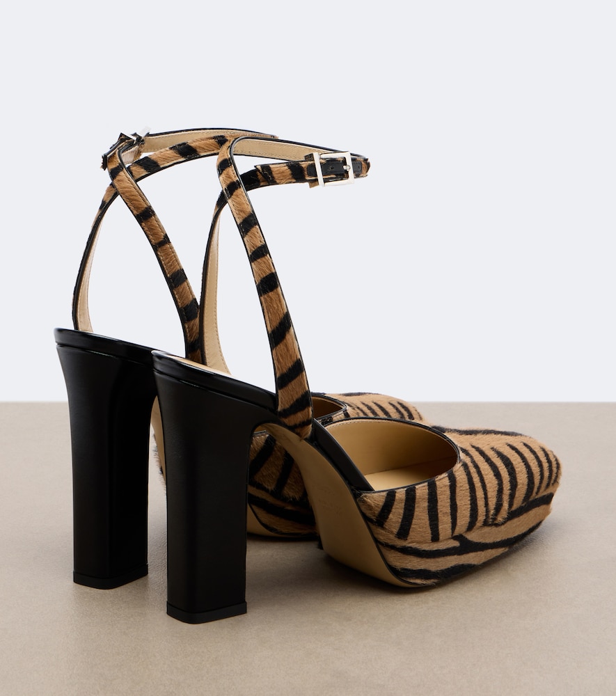 Tiger-Print Calf Hair Platform Pumps