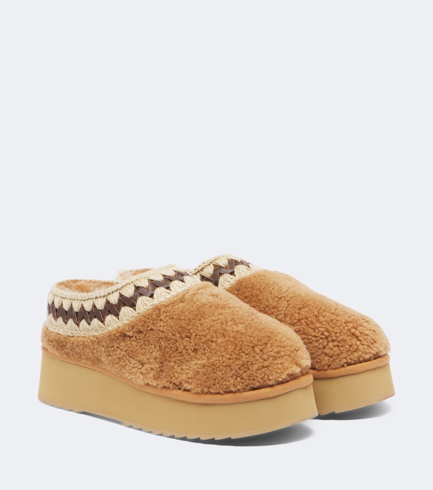 Shearling Platform Mules