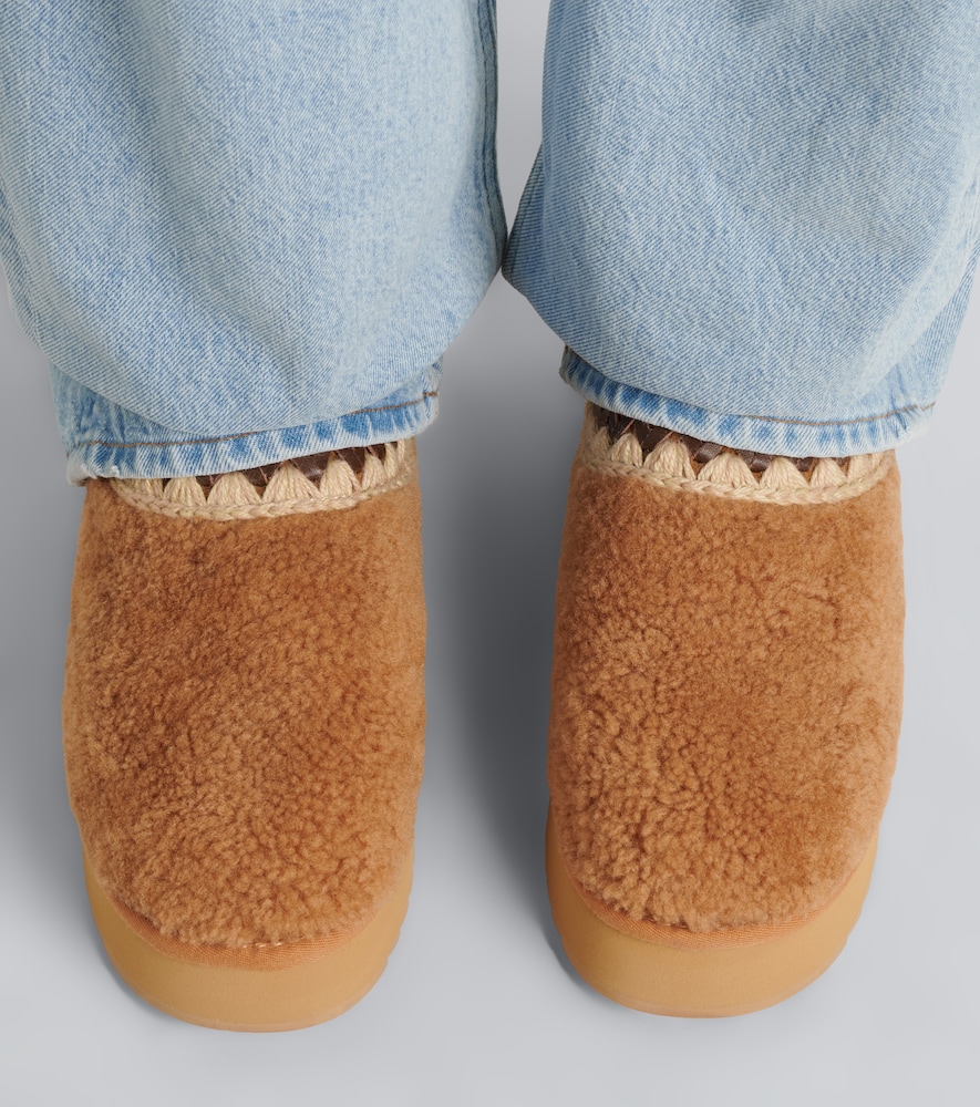 Shearling Platform Mules