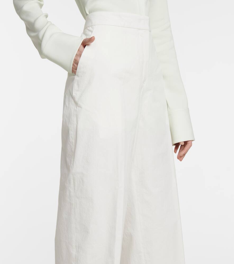 JIL SANDER HIGH-RISE STRAIGHT COTTON-BLEND PANTS,P00552593