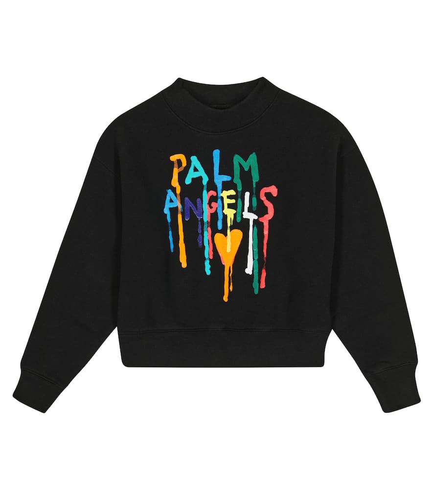 Palm Angels Kids Logo cotton sweatshirt