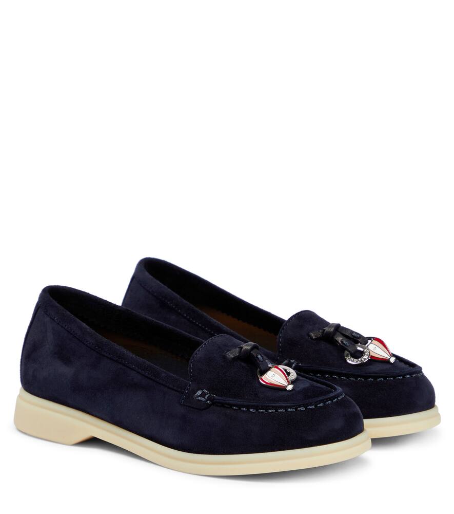 Loro Piana Kids Summer Charms suede loafers