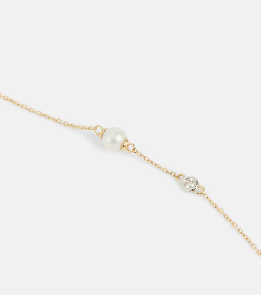 Shop Mateo 14kt Gold Chain Bracelet With Diamonds And Pearls In Yellow Gold