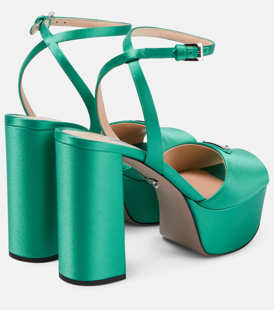 Prada Satin Platform Sandals In Assenzio