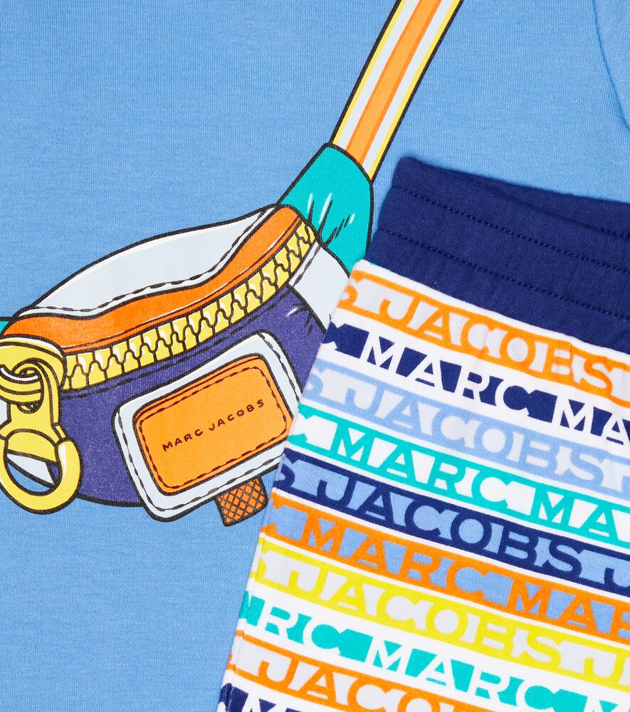 Marc Jacobs Bag-print T-shirt Tracksuit In Pale Blue