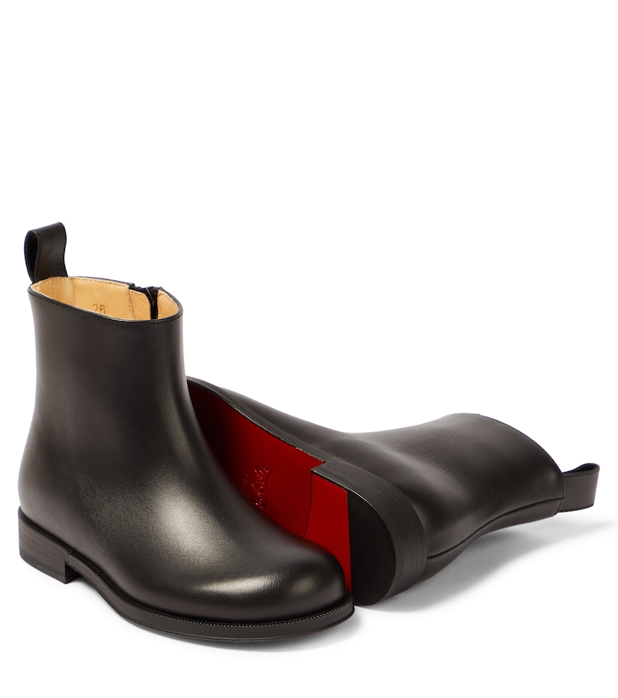  Christian Louboutin Kids Christian Louboutin Kids Bootynou Leather Ankle Boots 