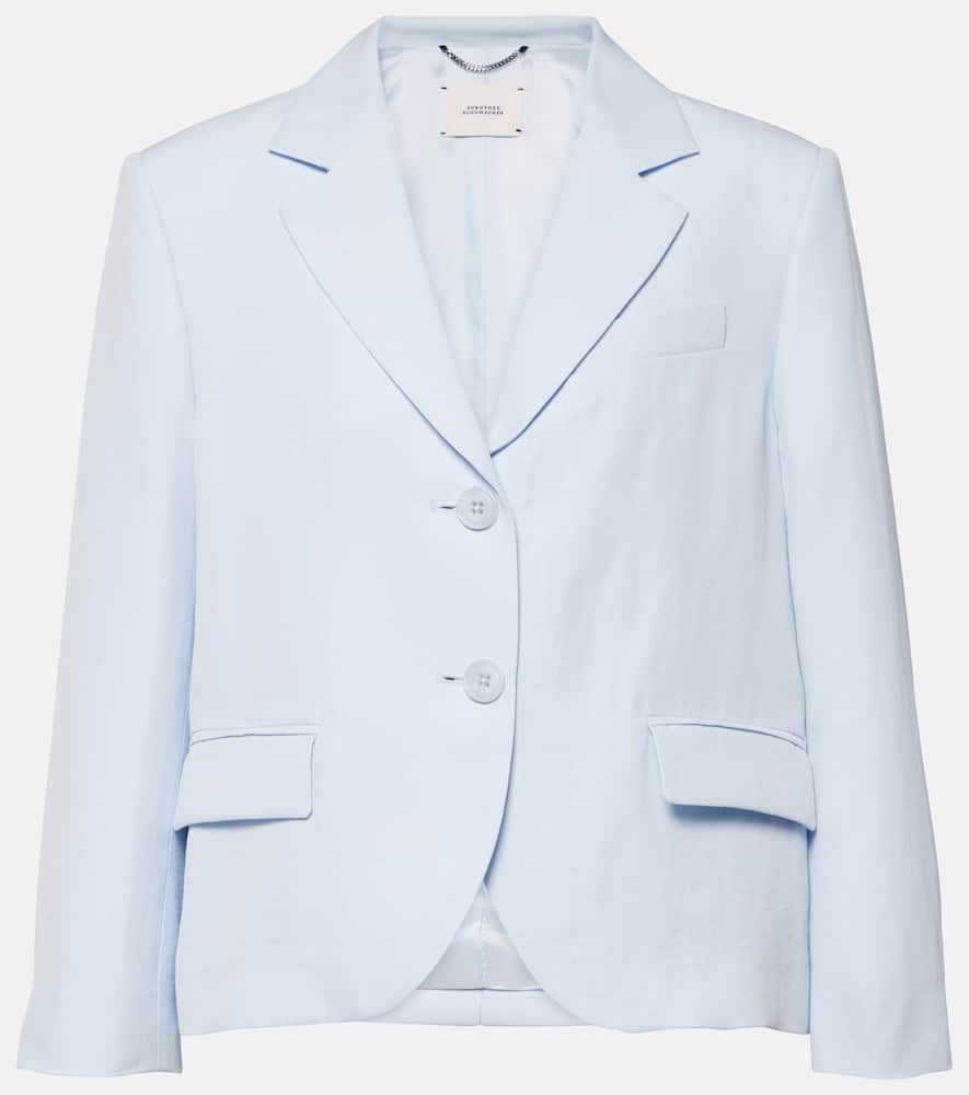Dorothee Schumacher Summer Cruise Cropped Blazer In Soft Blue