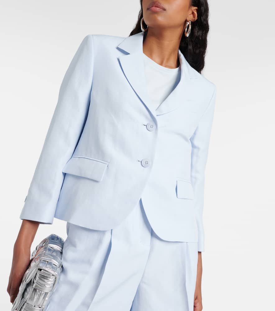 Dorothee Schumacher Summer Cruise Cropped Blazer In Soft Blue