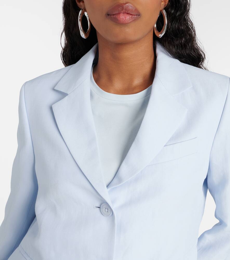 Dorothee Schumacher Summer Cruise Cropped Blazer In Soft Blue