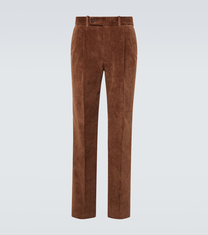 Cotton corduroy straight pants
