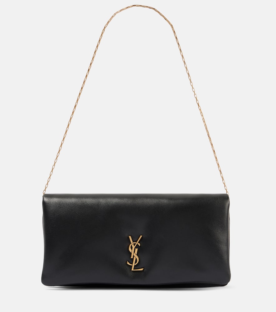 Saint Laurent Calypso Mini Leather Shoulder Bag In Black