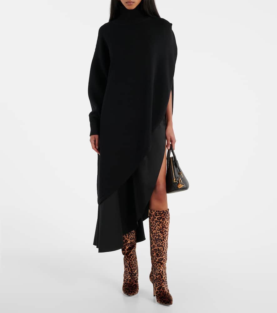 Gianvito Rossi 85 Leopard-print Velvet Knee-high Boots In Brown