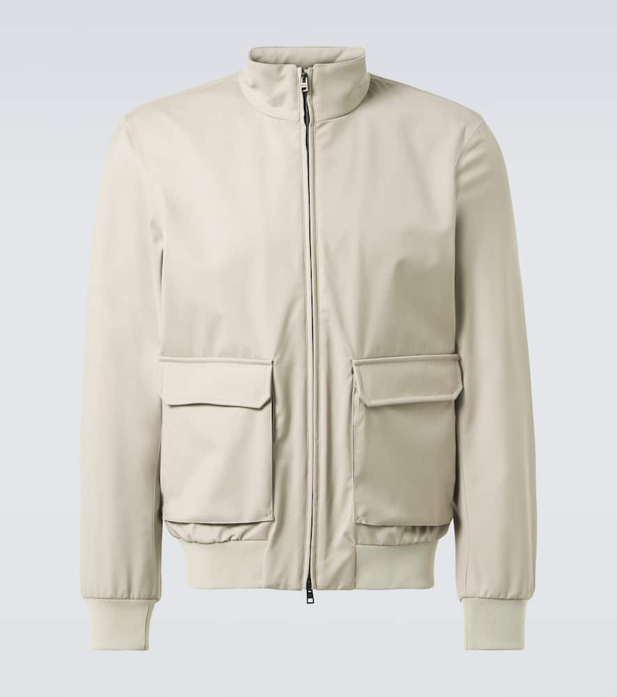 Layered virgin wool blouson