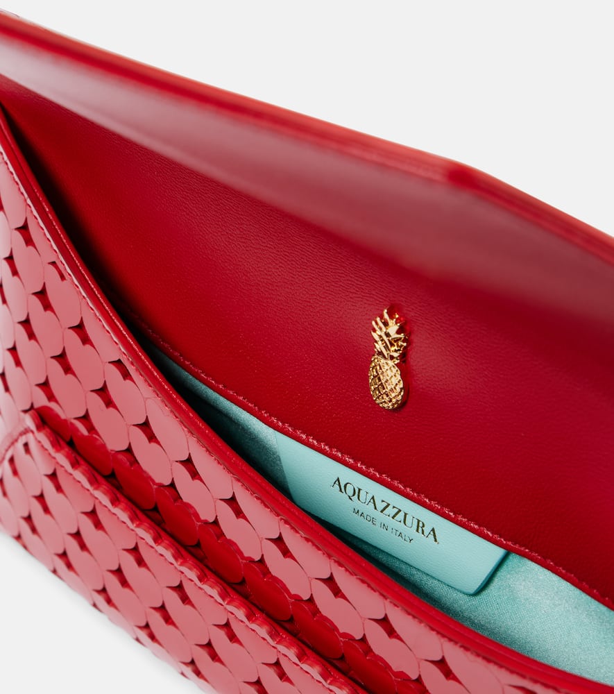 Aquazzura Amourose Patent Leather Clutch In Red