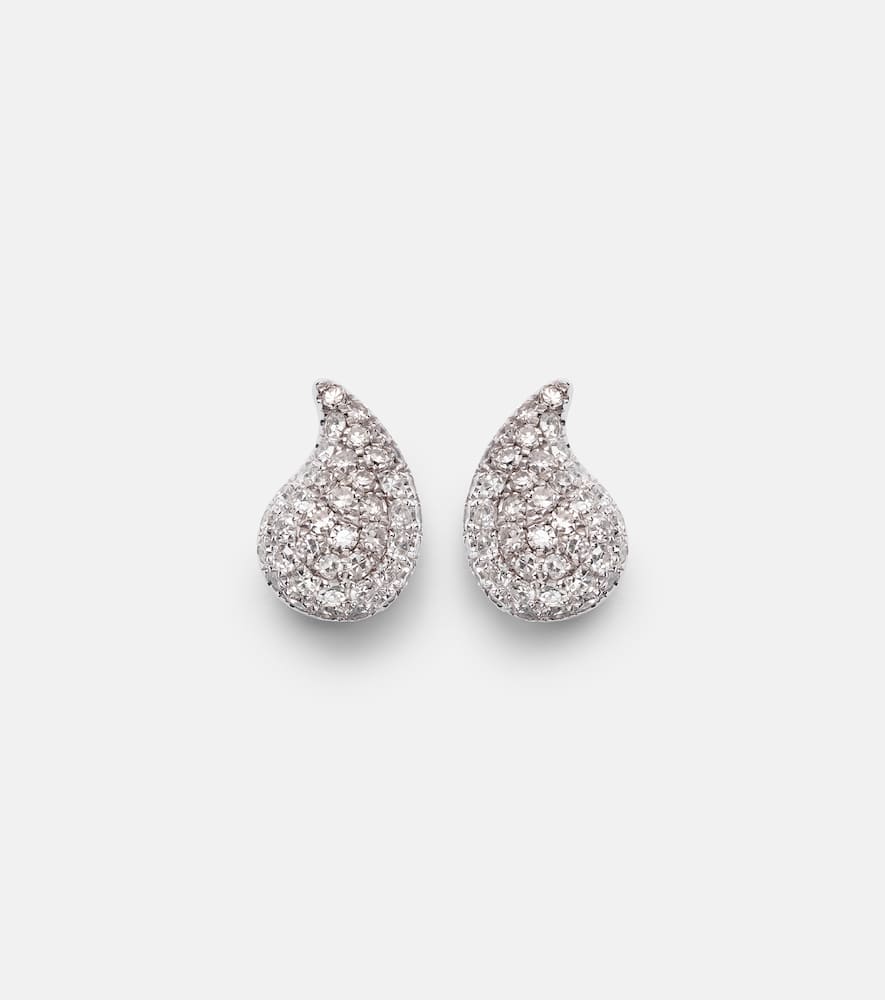 Roxanne First Happy Tears 14kt White Gold Stud Earrings With Diamonds In Silver