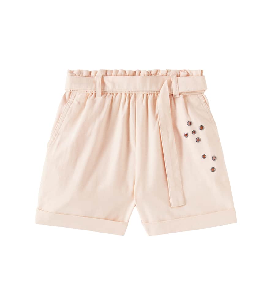 Scotch & Soda Embellished Belted Cotton Shorts In Pink
