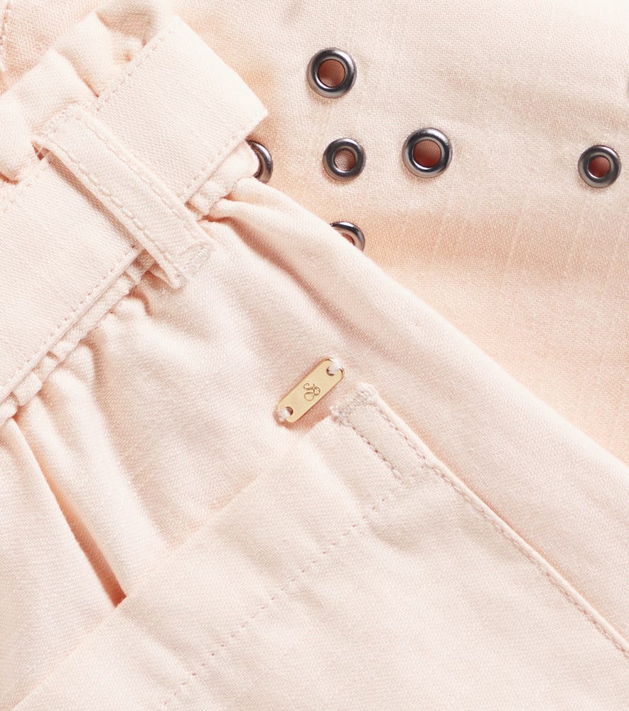 Scotch & Soda Embellished Belted Cotton Shorts In Pink
