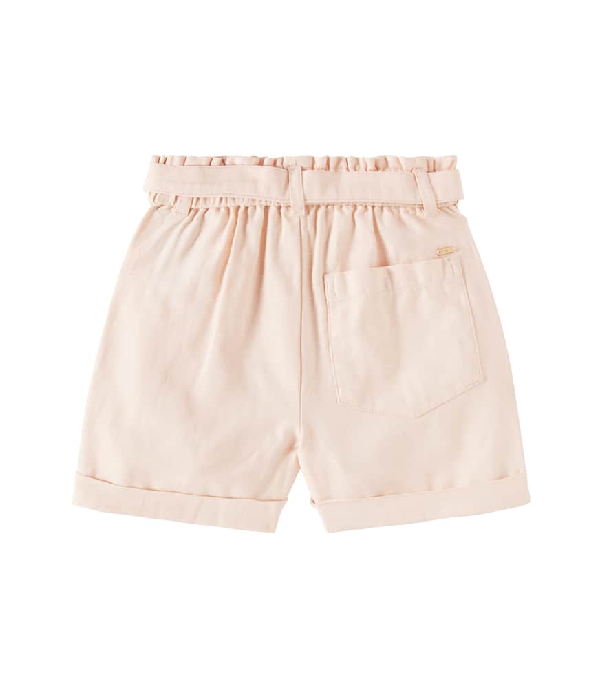 Scotch & Soda Embellished Belted Cotton Shorts In Pink