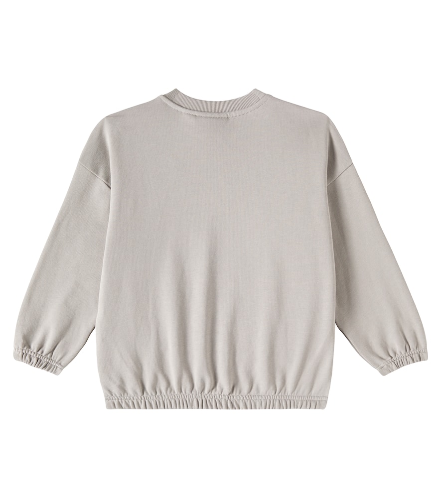 Mini Rodini Gray Sweatshirt With Seagull Print In Grey